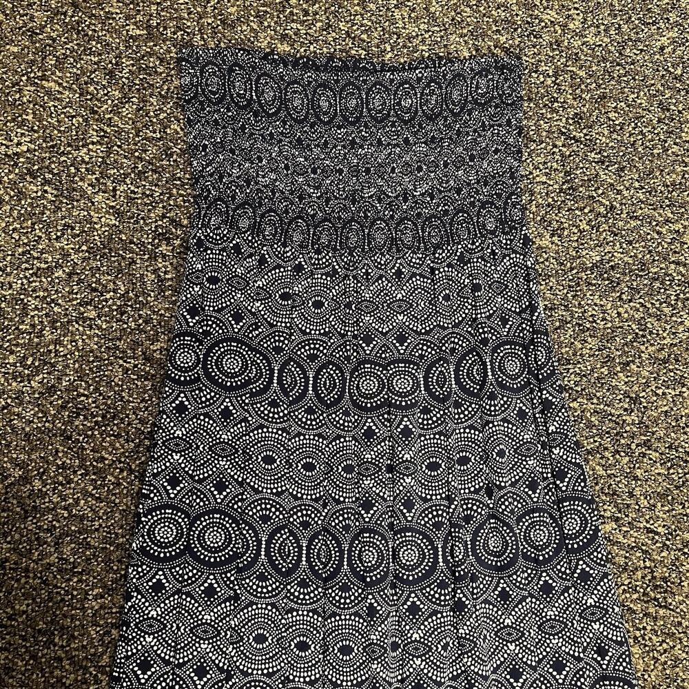 Gap Y2K Maxi Dress Medium Boho Smocked Stretch Tube Top Strapless Side Slits - Picture 3 of 10